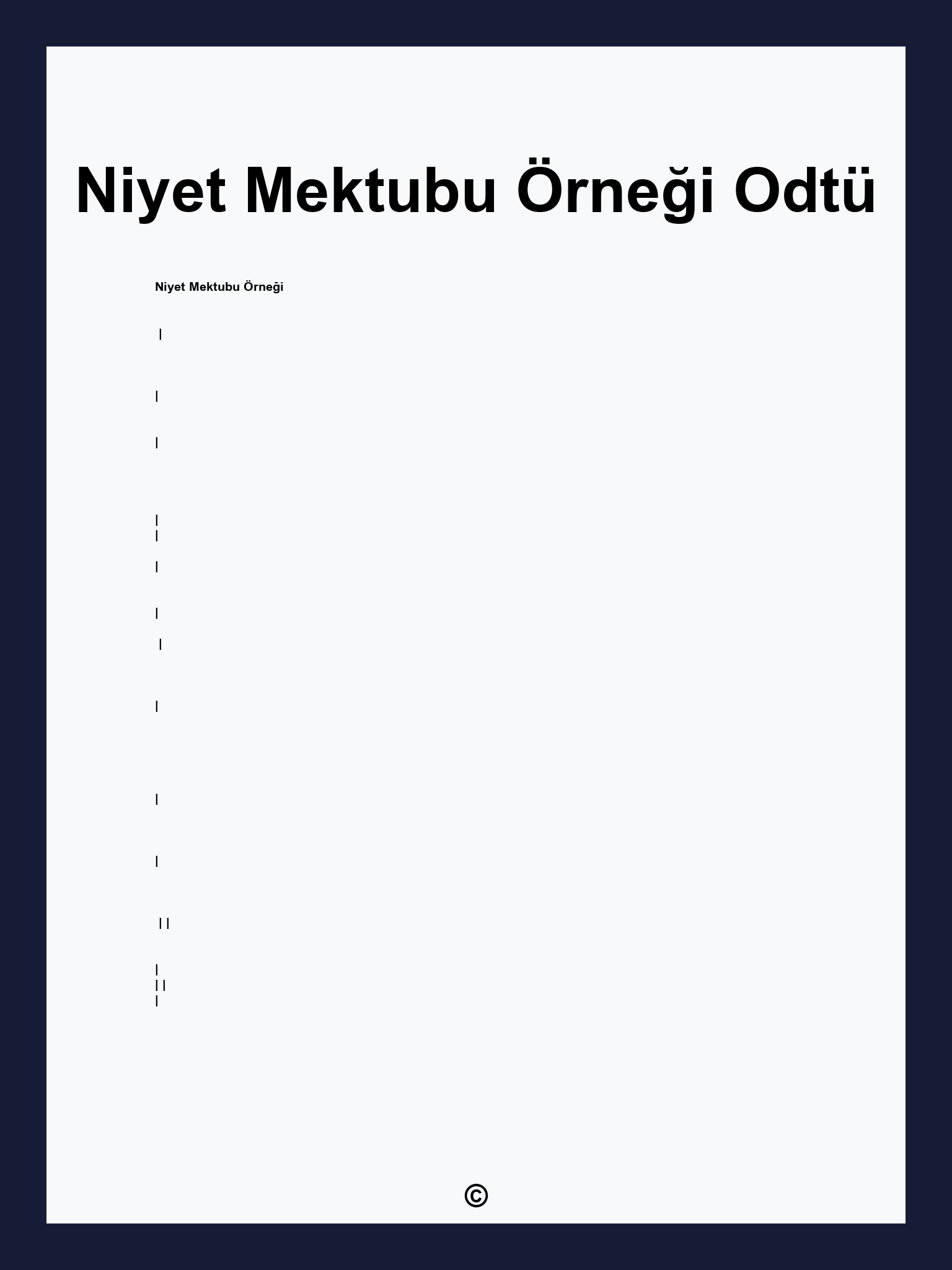 Niyet Mektubu Örneği Odtü